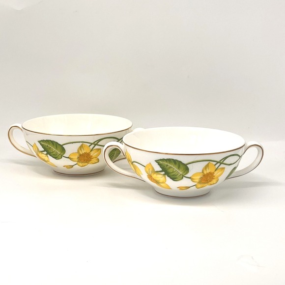 Wedgwood Other - Wedgwood Bone China Kingcup Two Flat Cream Soup Bowls W.4050 Made In England